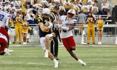 WVU Football WR Hudson Clement against Kansas