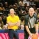 WVU Basketball HC Darian DeVries and ref