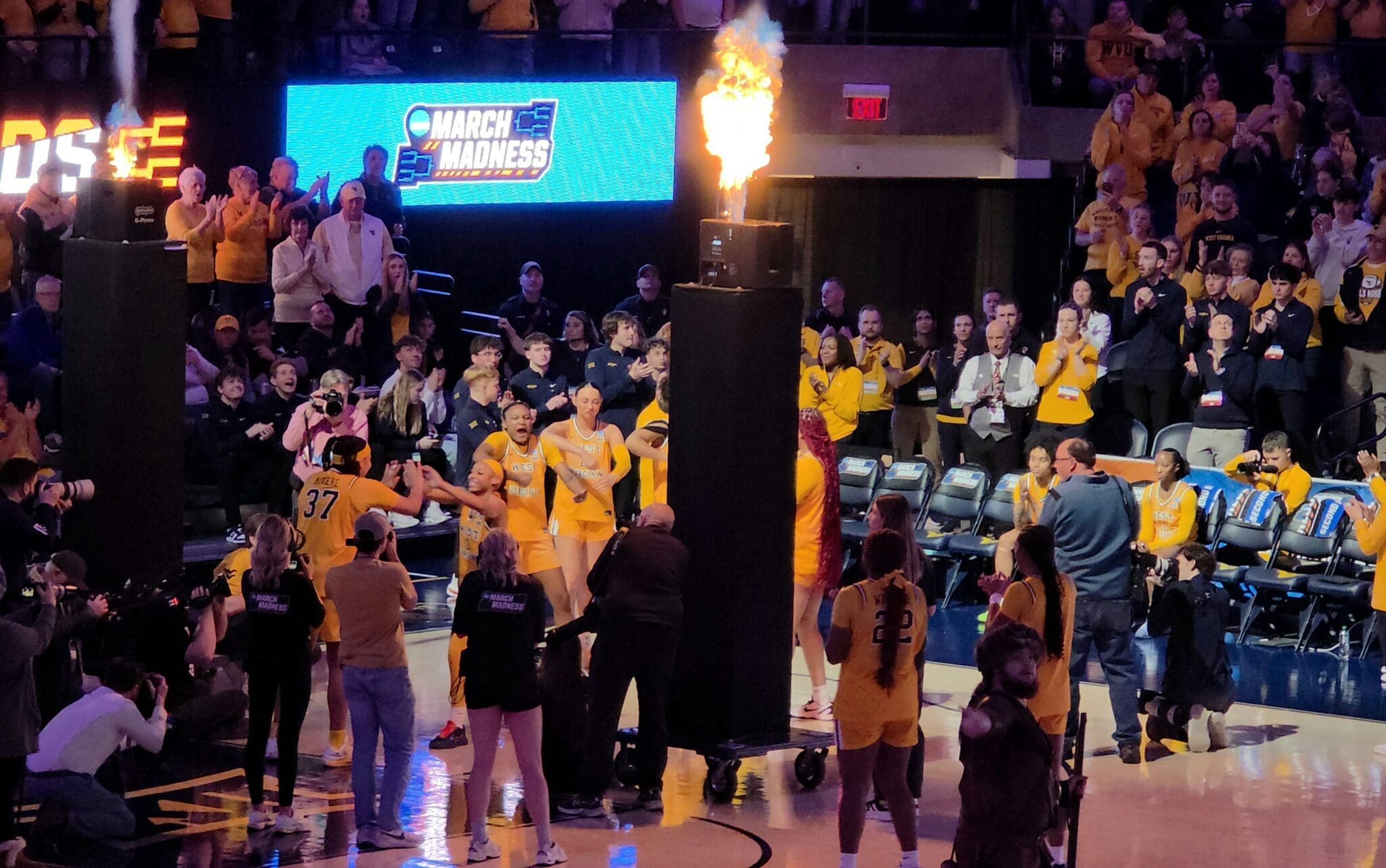 WVU Women's Basketball intro during NCAA Tournament stock