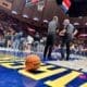 WVU Basketball on court Stock