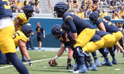 WVU Football Offensive Line at Spring Game