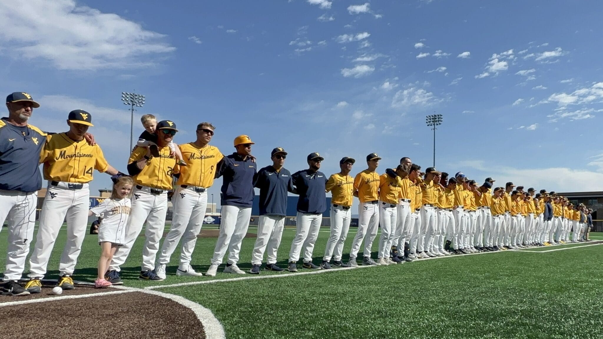 WVU Baseball celebrates after win