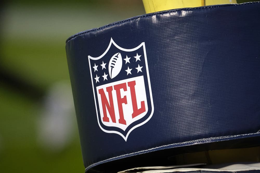 NFL logo on goal post stock for NFL betting