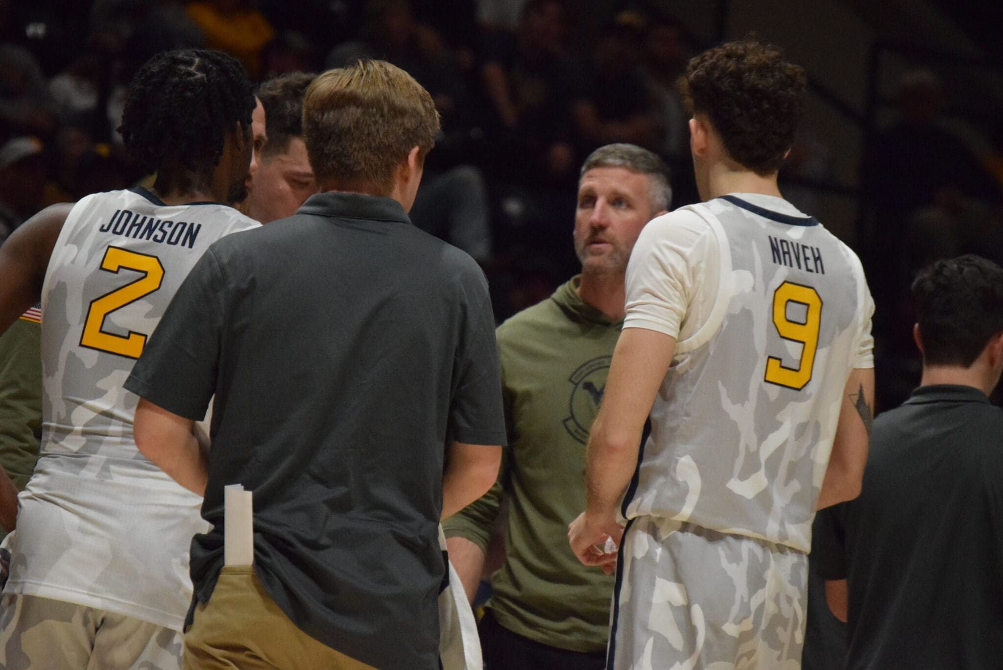 WVU Basketball Josh Eilert, Ofri Naveh, Kobe Johnson