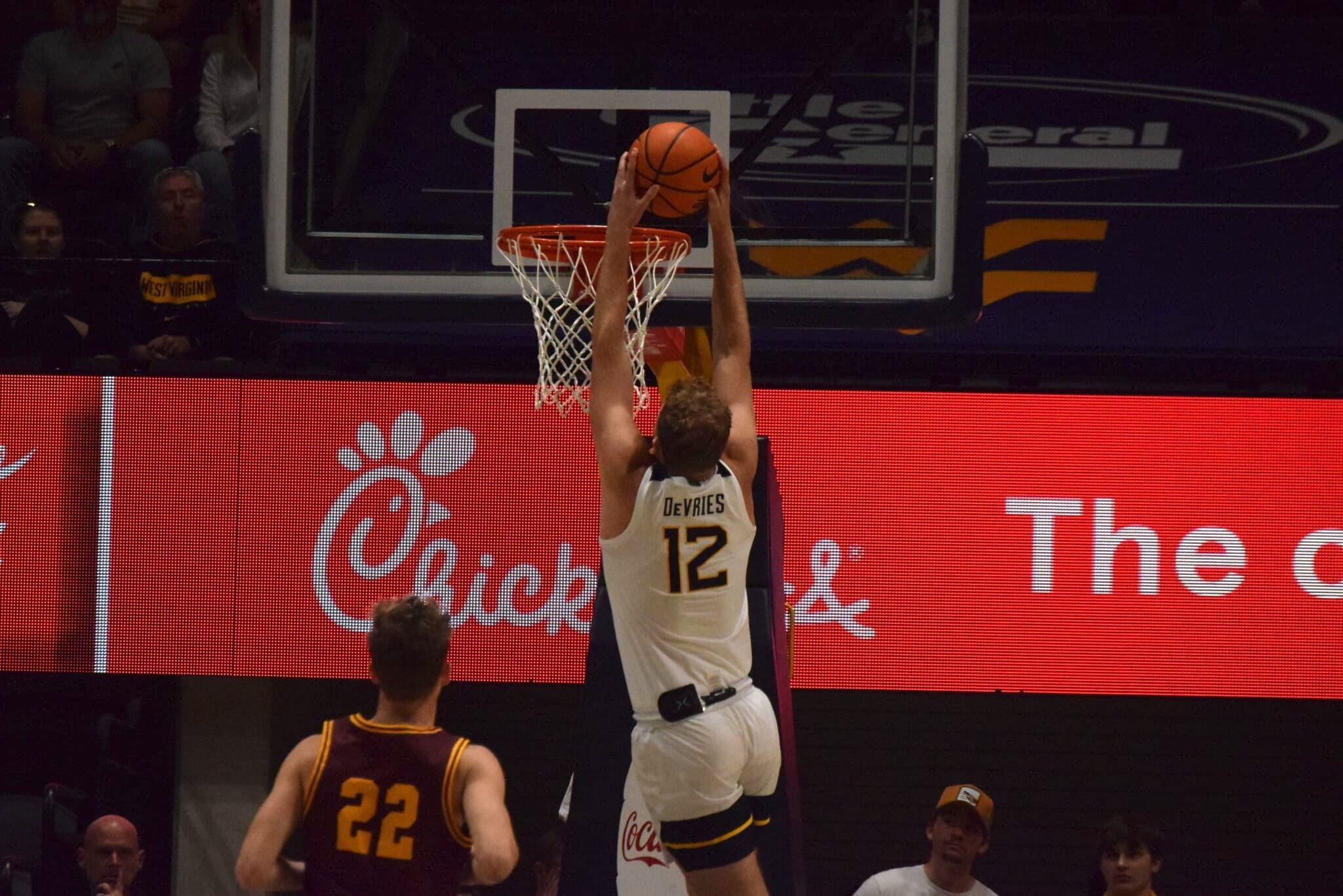 WVU Basketball Tucker DeVries Dunk
