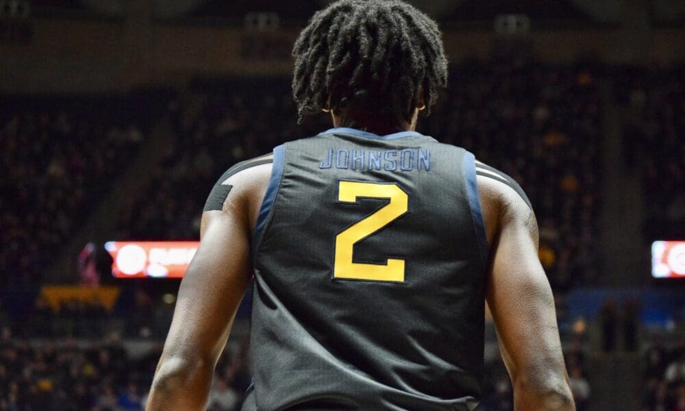 WVU Basketball Kobe Johnson black uniform