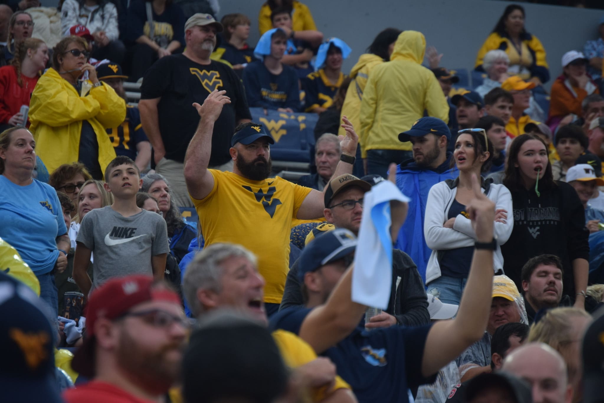WVU Football fan upset during Utah game