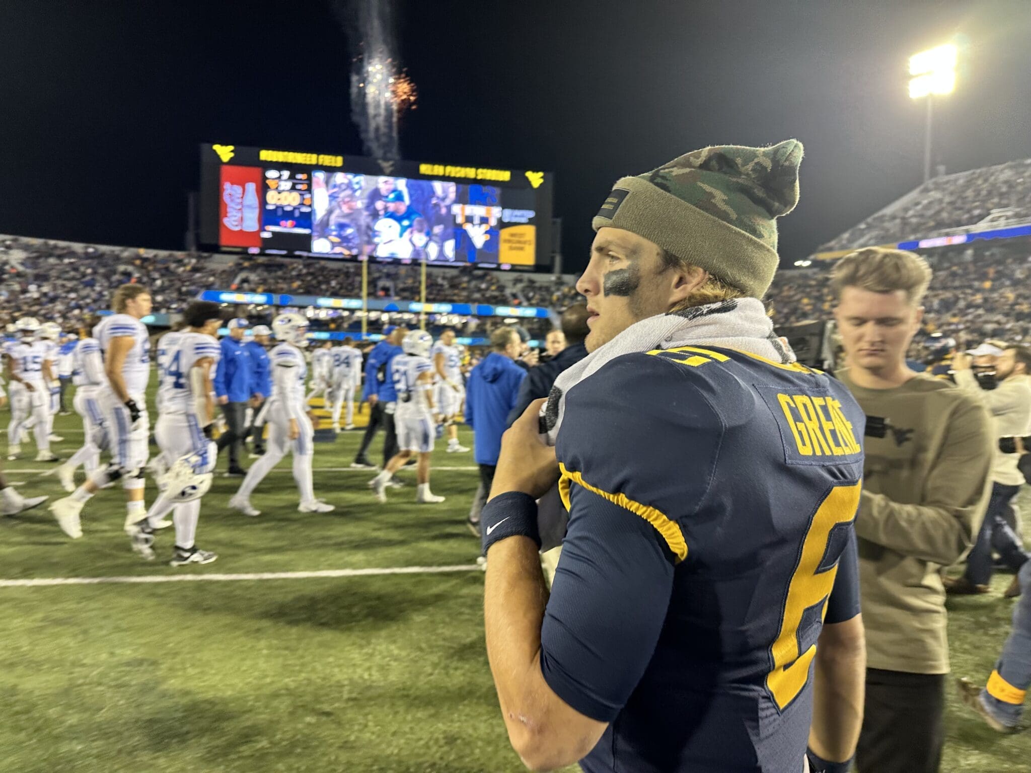 WVU Football QB Garrett Greene after BYU win
