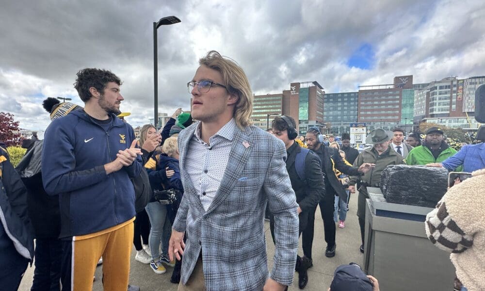 WVU Football QB Garrett Greene arriving to a game
