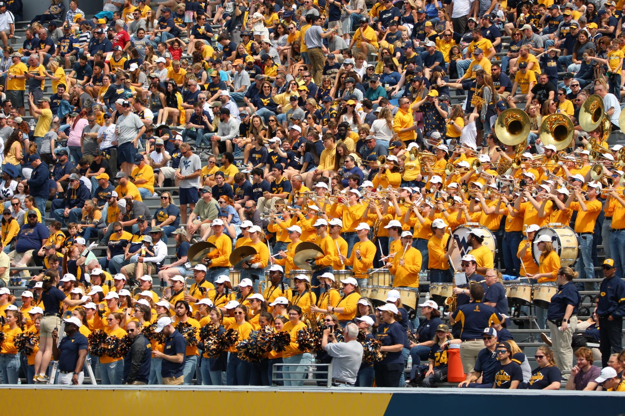 WVU Football fans at game stock photo
