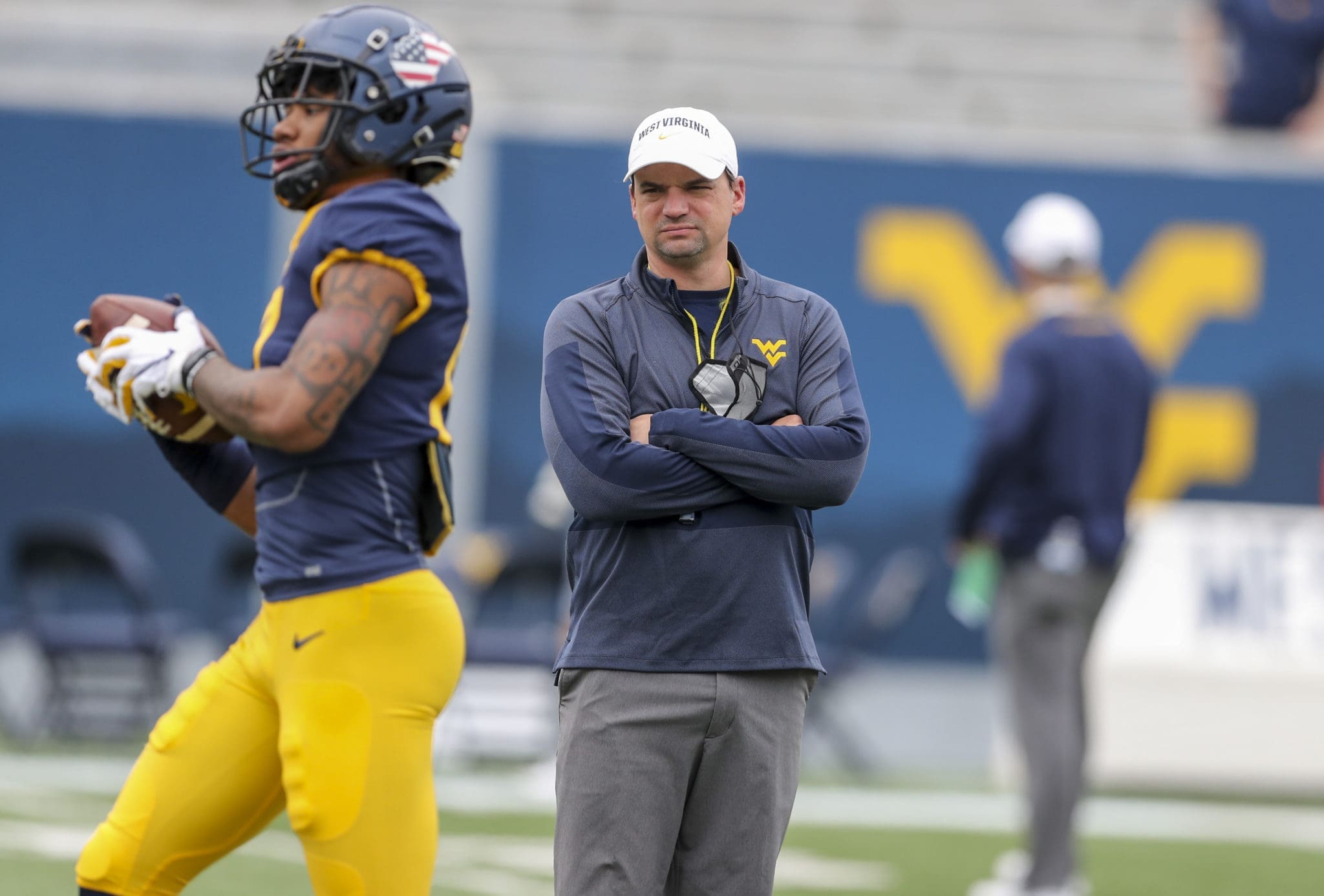 WVU Football HC Neal Brown and Sam Brown