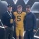 WVU Football QB coach Tyler Allen with recruit Brock Bradley