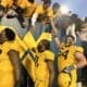 WVU Football Zach Frazier and Beanie Bishop with fans