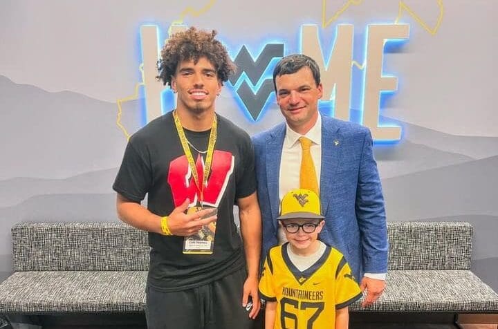 WVU Football LB recruit Cam Thomas with Neal Brown