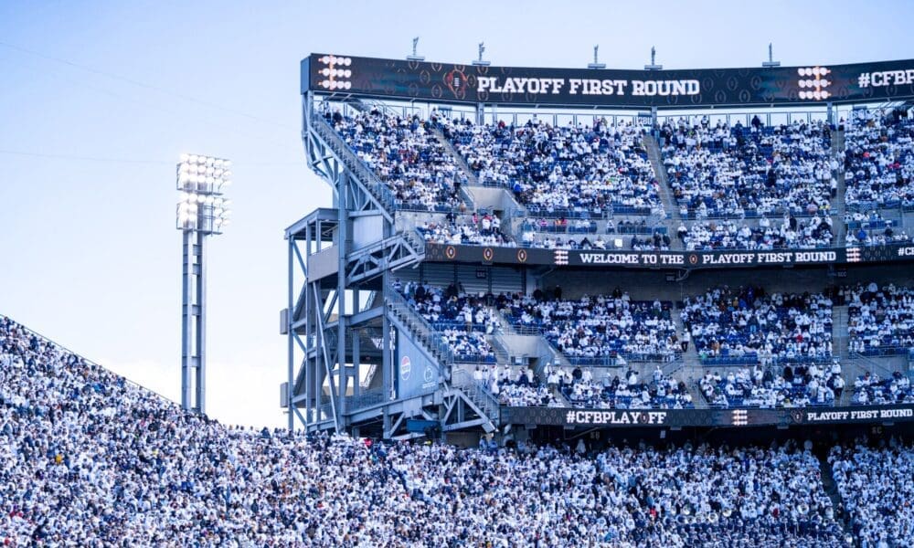 College Football Playoff Sign on Stadium
