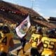 WVU football stock with flag