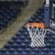 WVU Basketball hoop stock