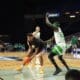 Tre Mitchell drives to the rim in the 2025 TBT.