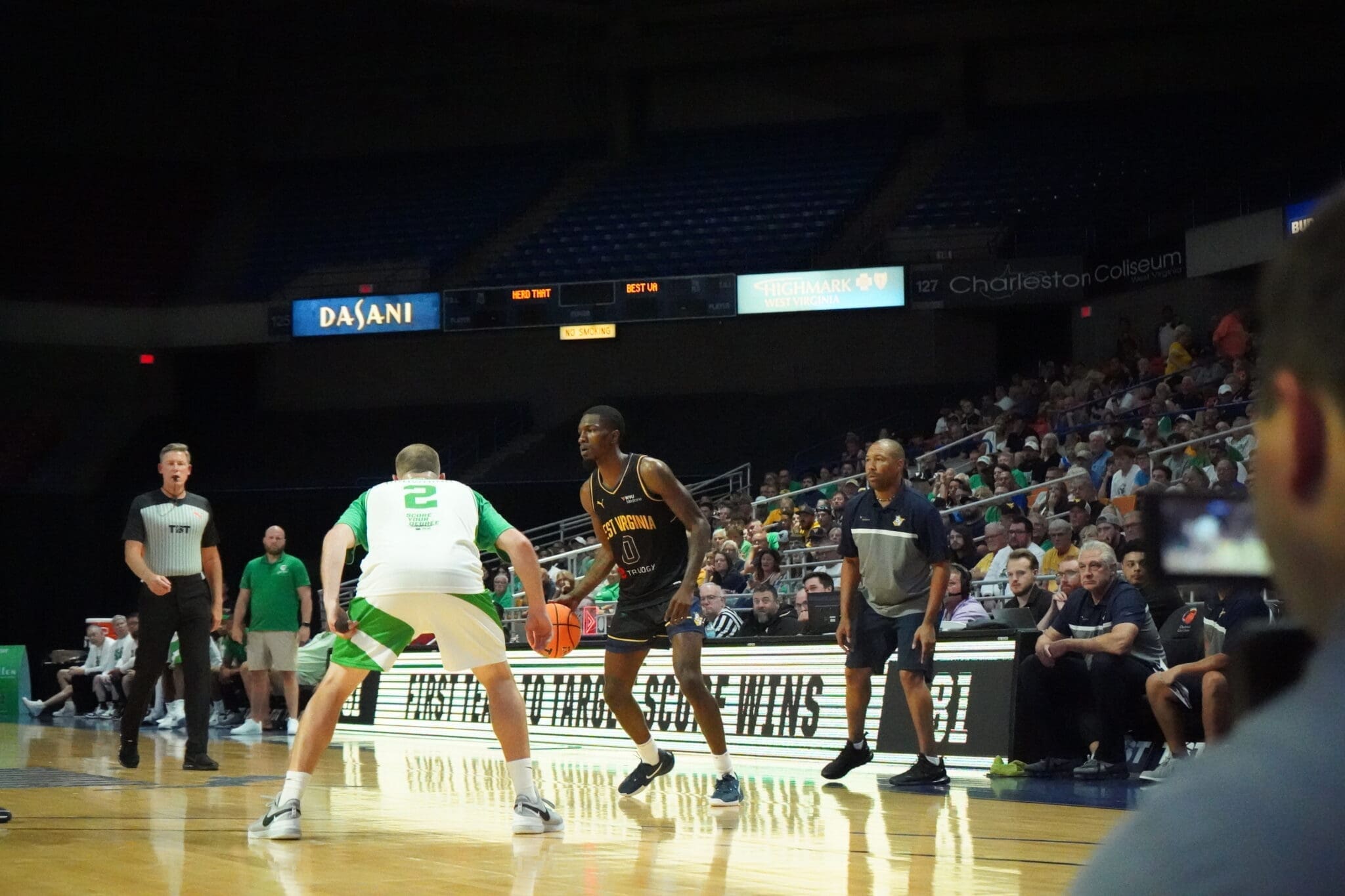 Best Virginia guard Keddy Johnson handles the ball in the 2025 TBT