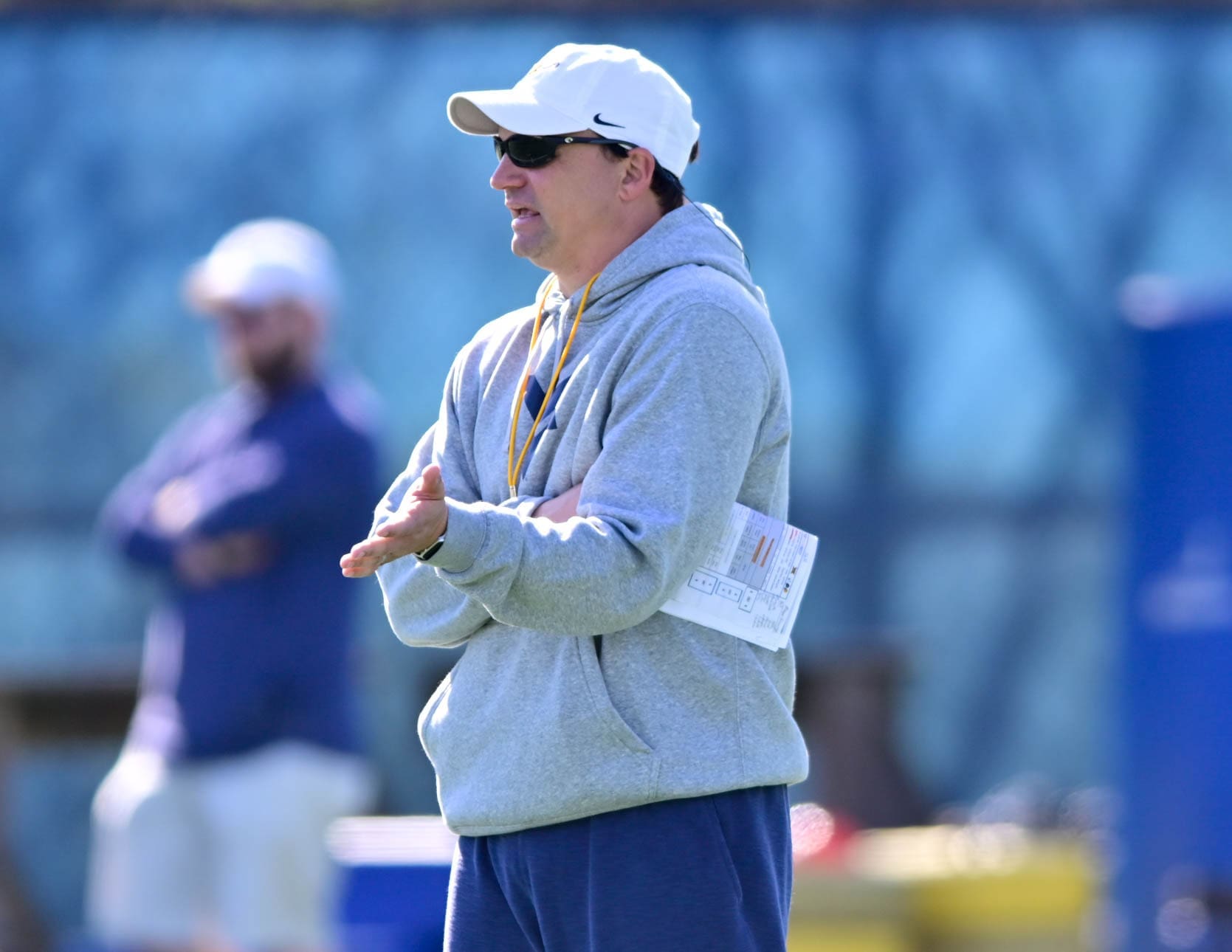 WVU Football HC Neal Brown at practice