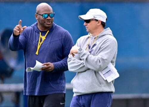 WVU Football HC Neal Brown DL Coach Andrew Jackson