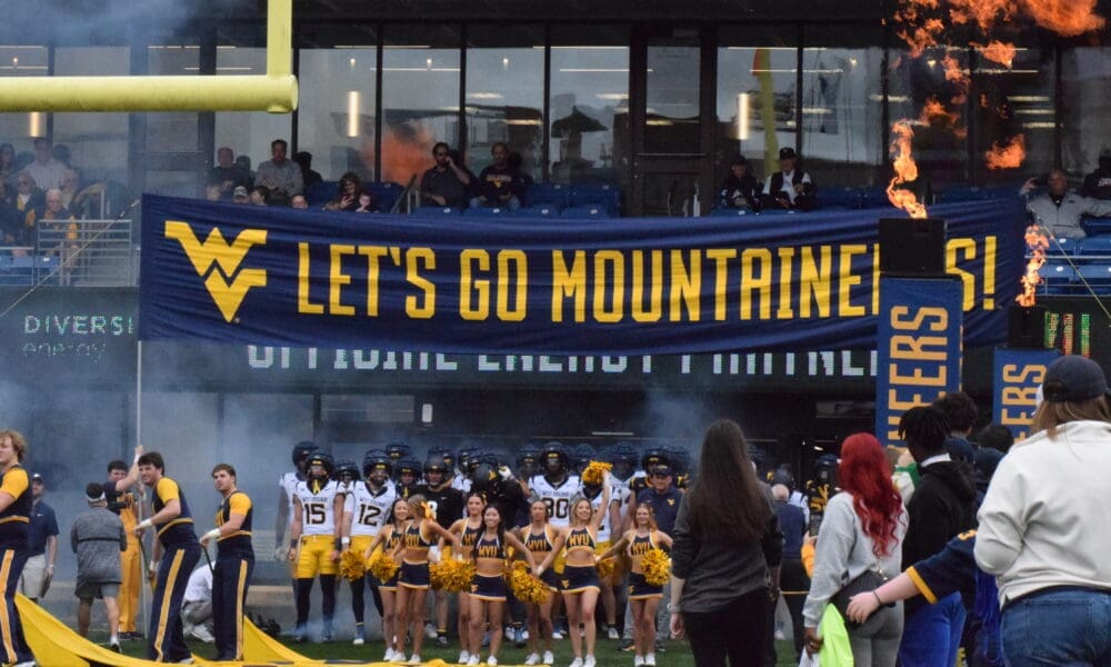 WVU Football enters field at spring showcase