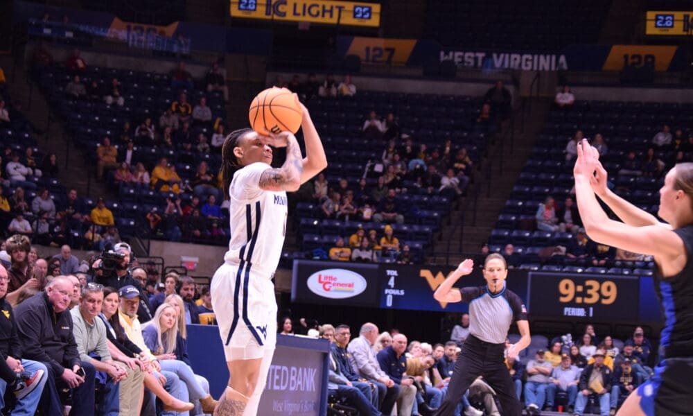 WVU women's basketball star JJ Quinerly against BYU