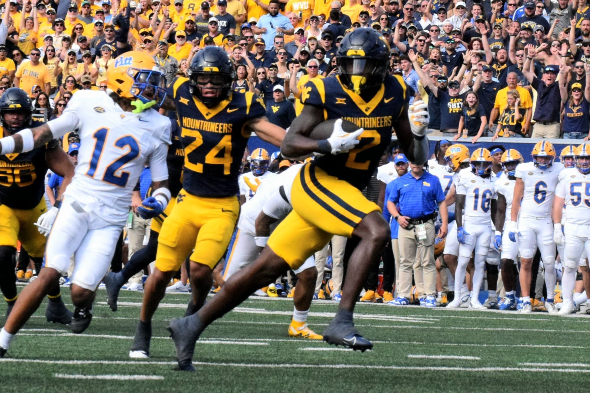 WVU Football RB Tye Edwards touchdown against Pitt