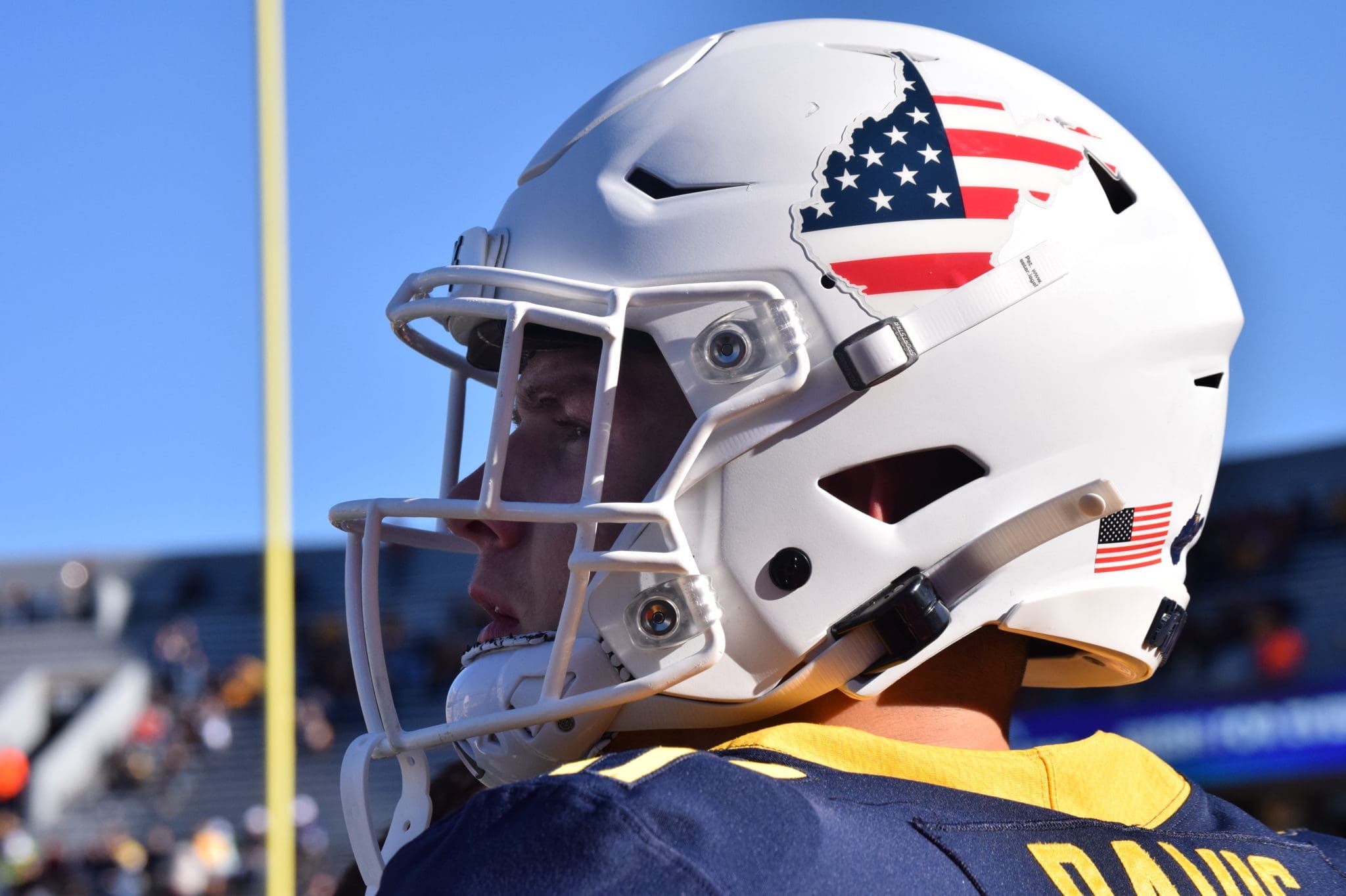 WVU Football US flag helmet
