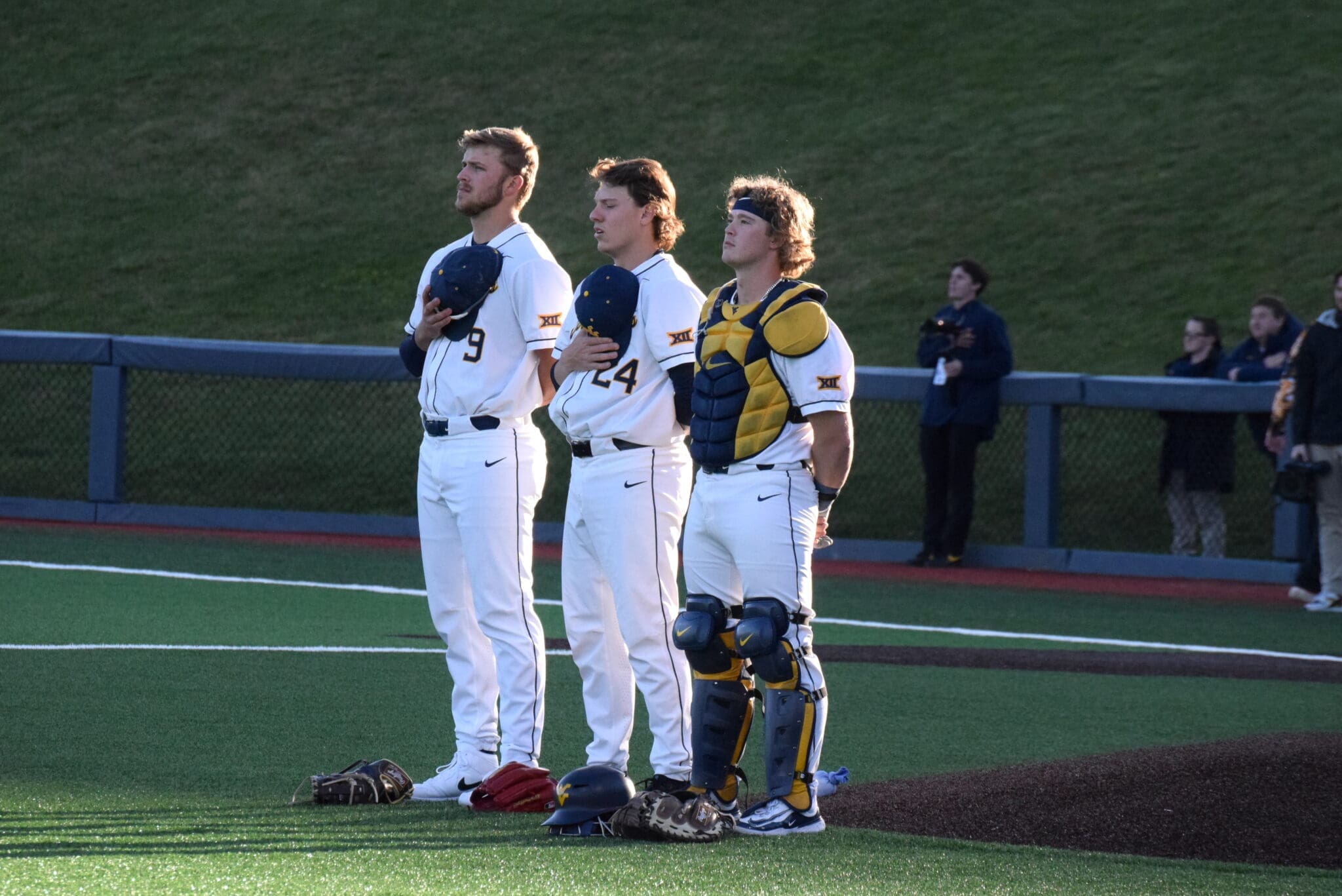 WVU Baseball Grant Hussey, Aiden Major and Sam White