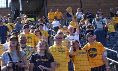 WVU Baseball fans with broom