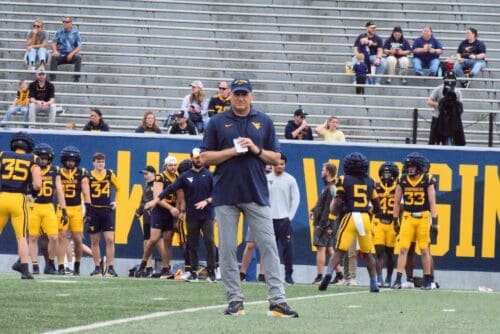 WVU Football HC Rich Rodriguez at Spring Showcase