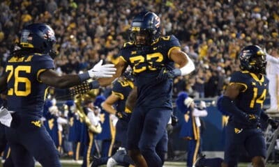WVU Football RBs Jahiem White and Justin Johnson