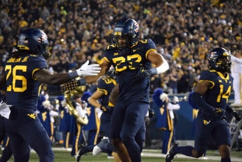WVU Football RBs Jahiem White and Justin Johnson