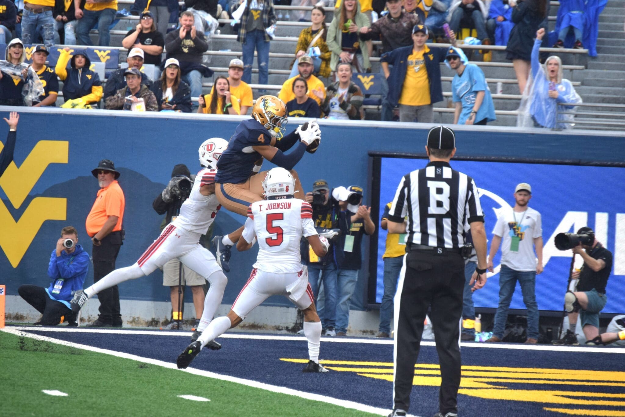 WVU Football WR Cam Vaughn touchdown catch against Utah