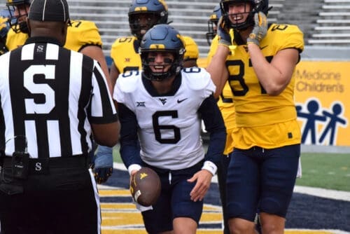 WVU Football QB Garrett Greene and TE Kole Taylor