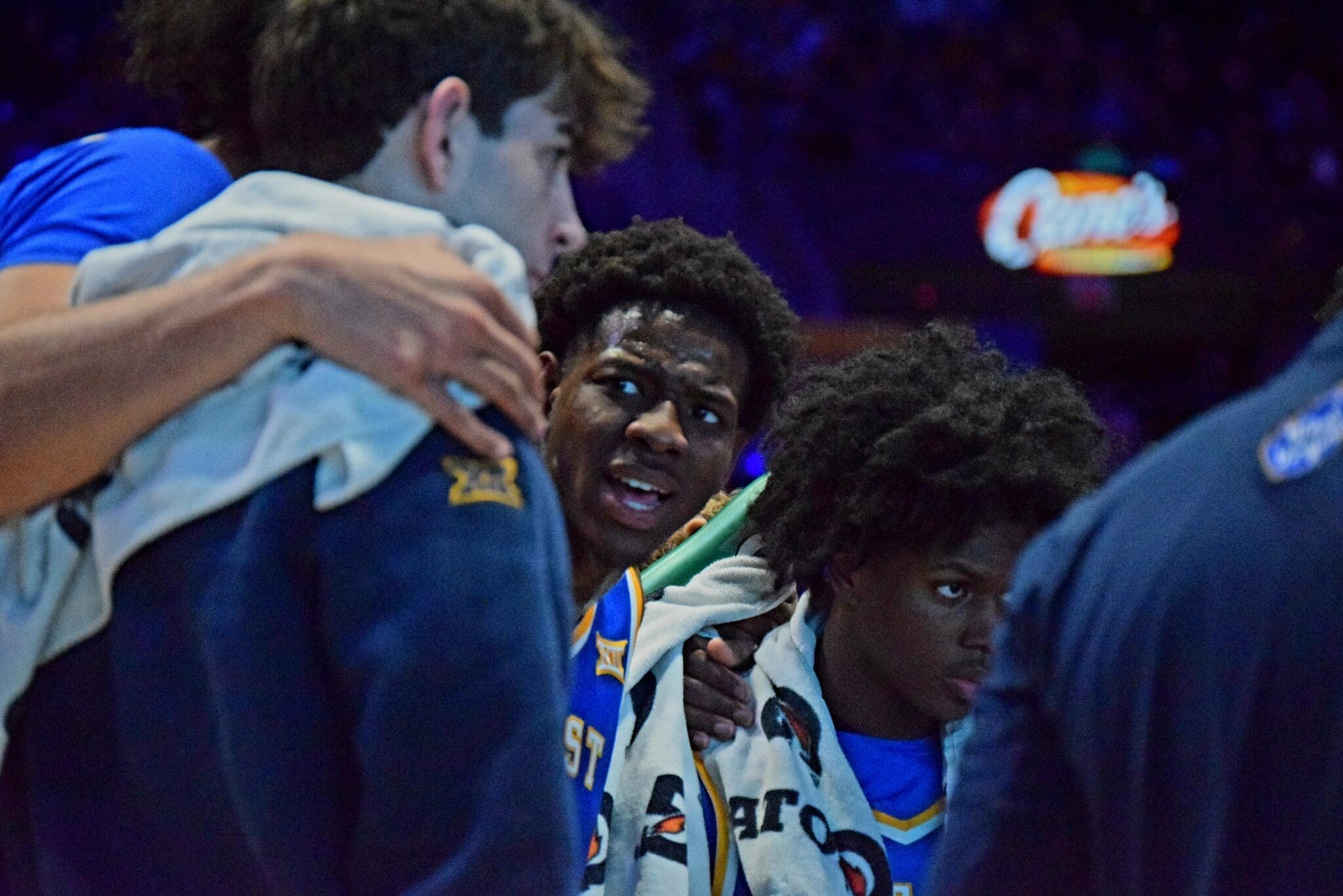 WVU Basketball Huddle