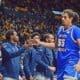 WVU Basketball Harlan Obioha and bench