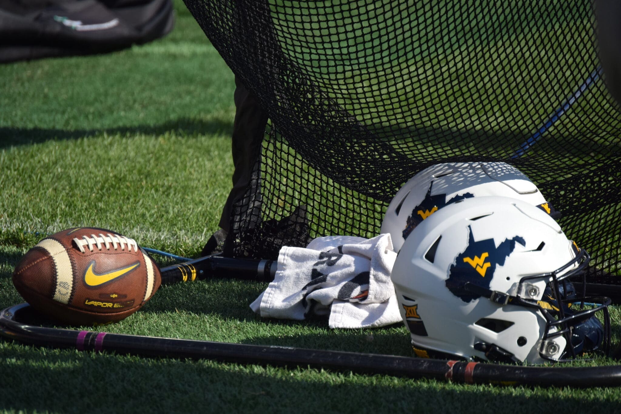 WVU Football White Helmet stock photo
