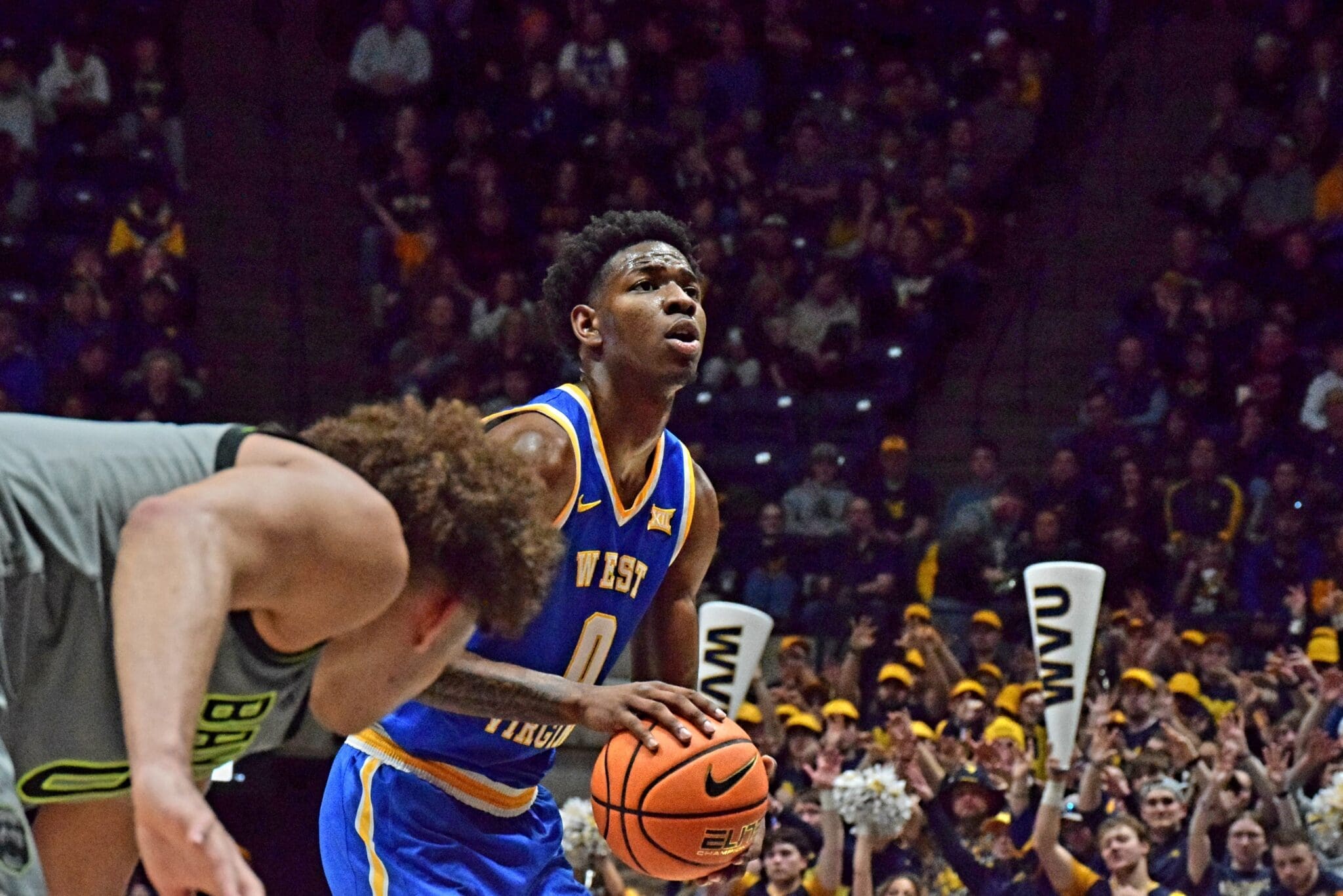 WVU Basketball Brenen Lorient versus Baylor