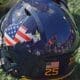 WVU Football US Flag Helmet stock