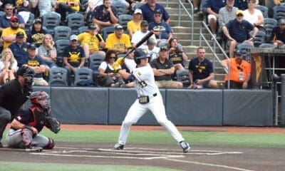 WVU Baseball Logan Sauve hitting