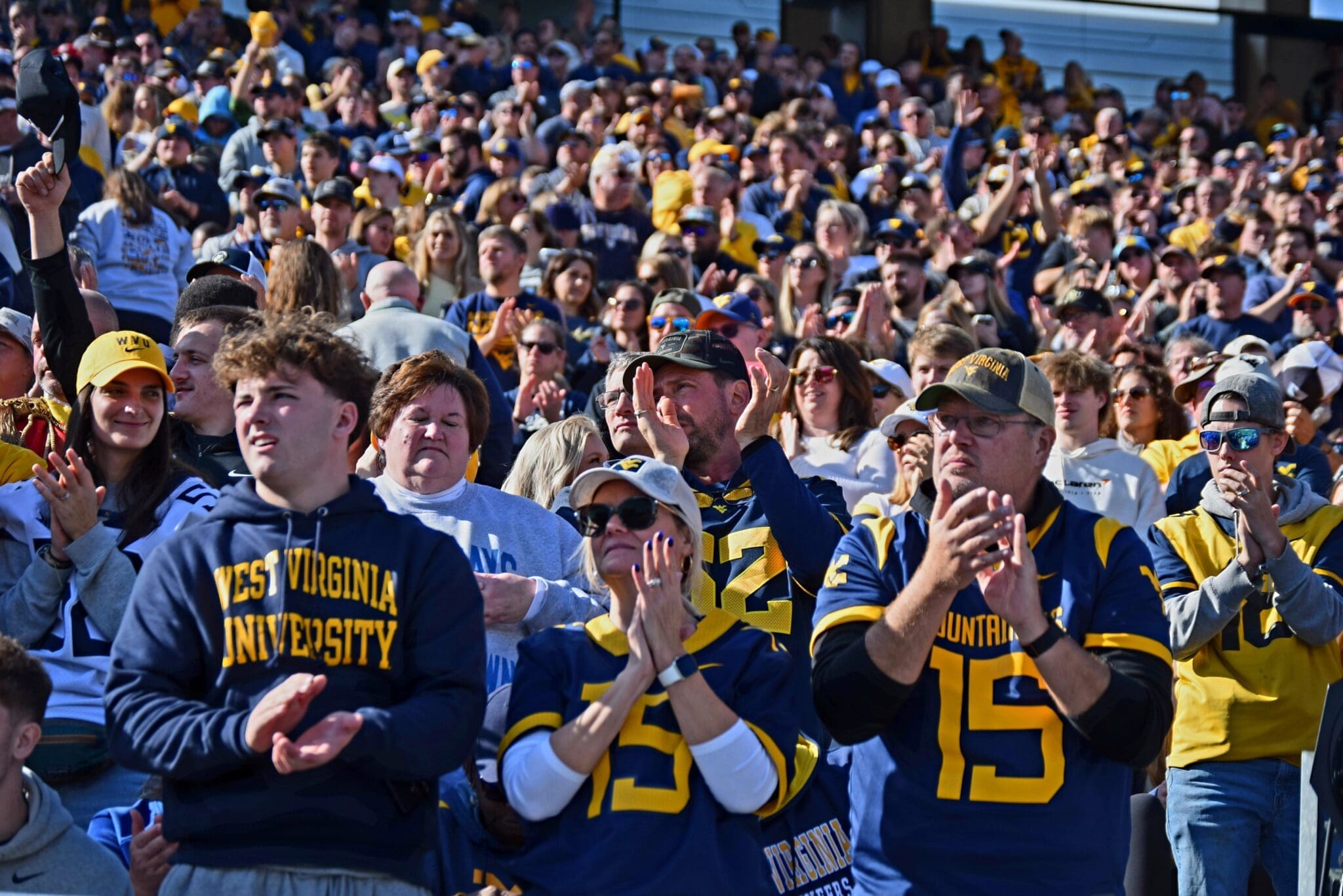 WVU Football fans stock