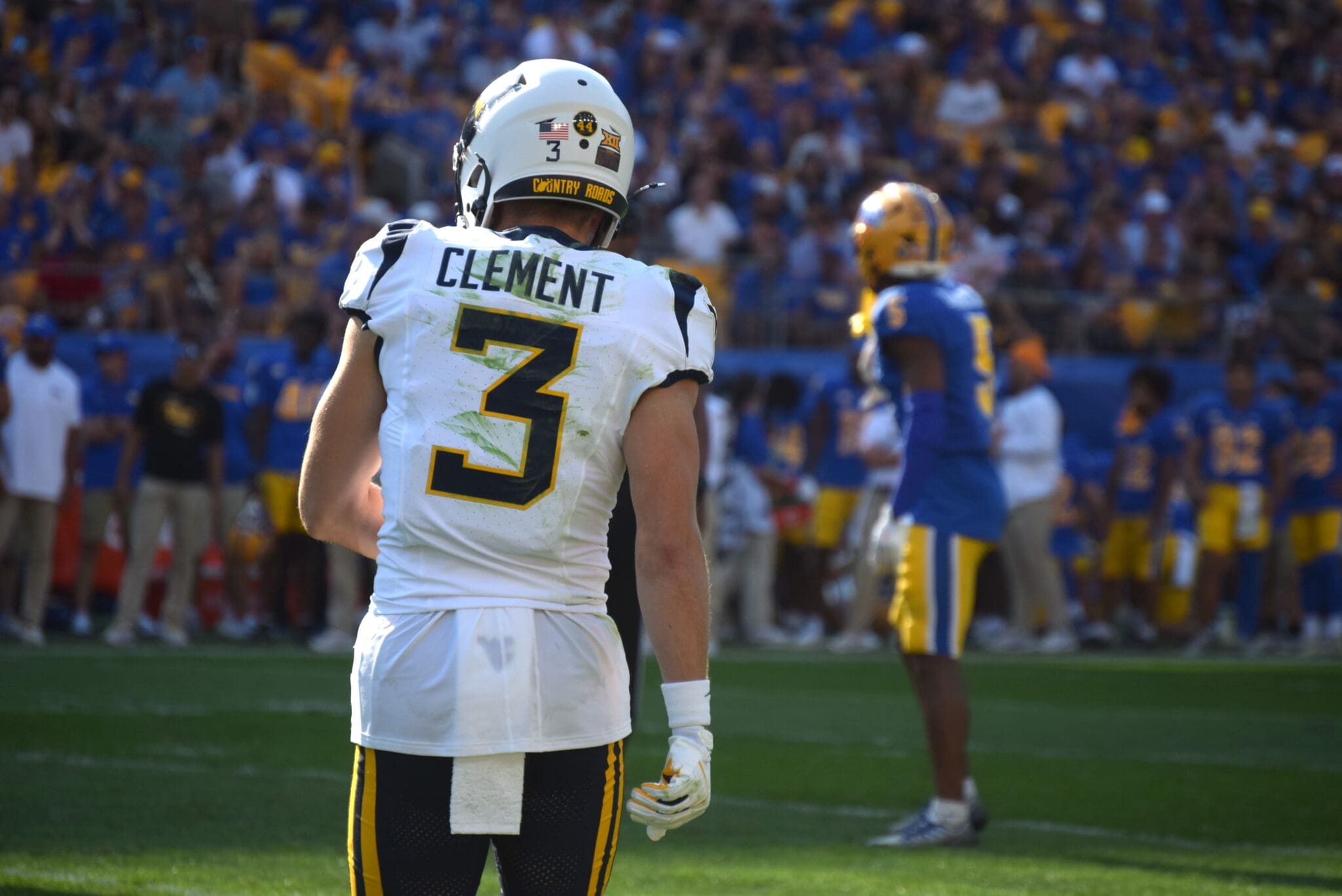 WVU Football WR Hudson Clement against Pitt