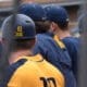 WVU Baseball players in dugout