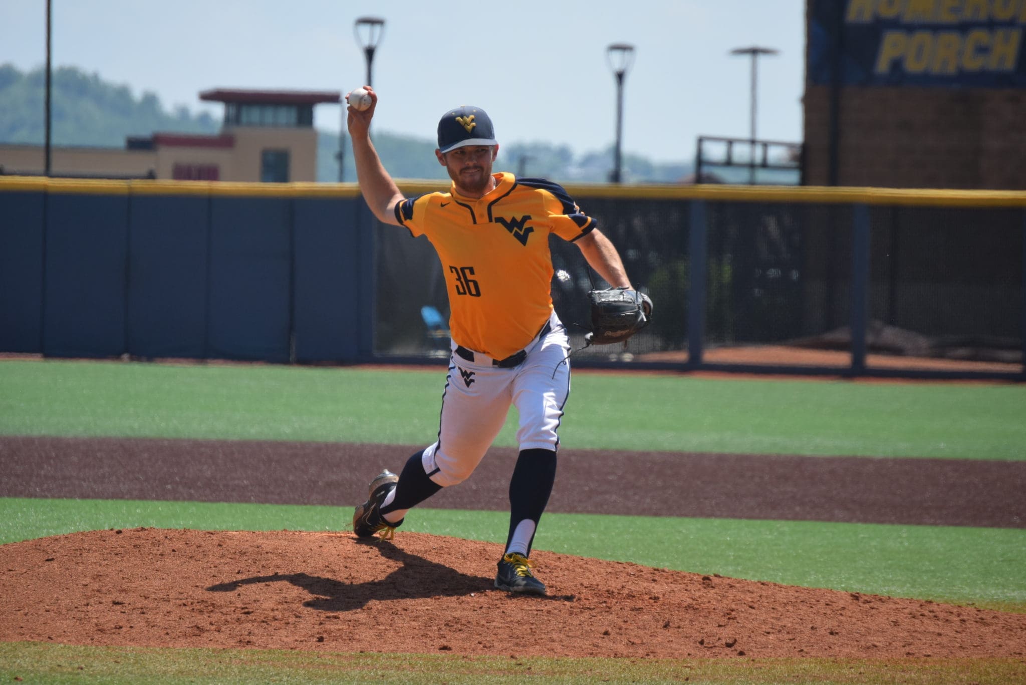 WVU Baseball pitcher Noah Short delivers a pitch