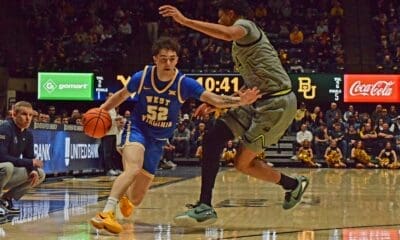 WVU Basketball Treysen Eaglestaff versus Baylor