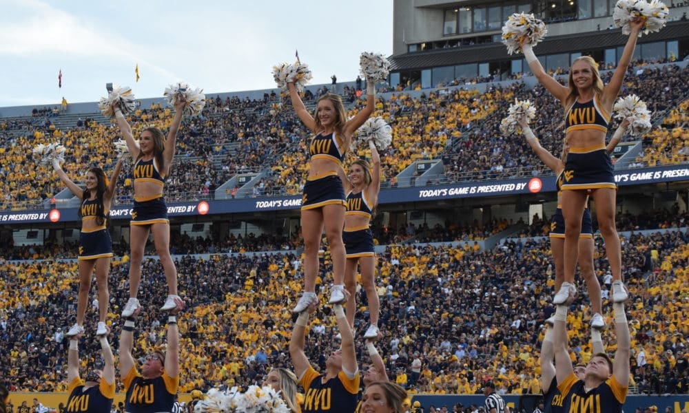 WVU football cheerleaders