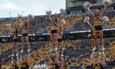 WVU football cheerleaders