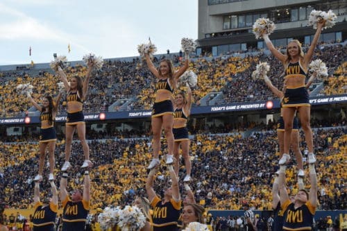 WVU football cheerleaders